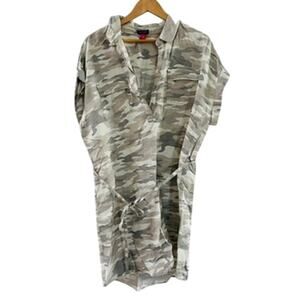 Vince Camuto Camo Gray Shirt Dress Size XL